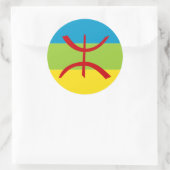 Sticker Rond Drapeau Amazigh Drapeau Berber Drapeau Kabyles (Sac)