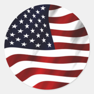Sticker Rond Drapeau américain