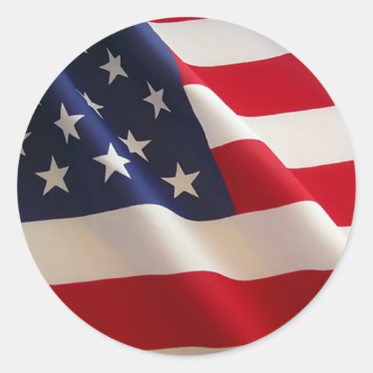 Sticker Rond Drapeau américain (Devant)
