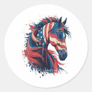 Sticker Rond Drapeau américain