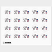 Sticker Rond Drapeau américain (Feuille)