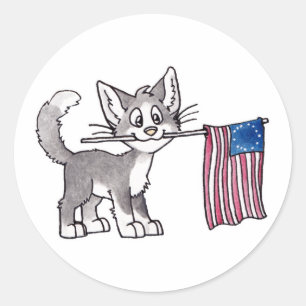 Sticker Rond Drapeau américain