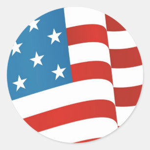 Sticker Rond Drapeau américain