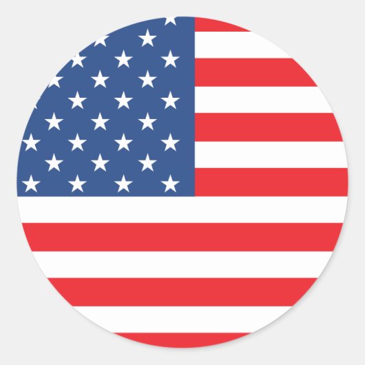 Sticker Rond Drapeau américain (Devant)
