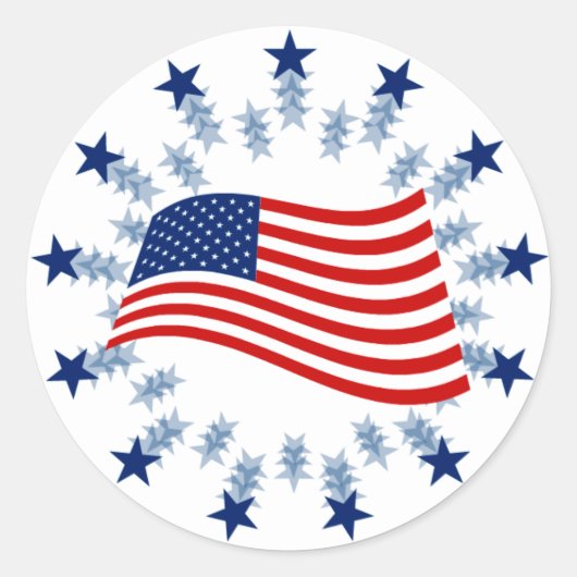 STICKER ROND DRAPEAU AMÉRICAIN (Devant)