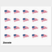 Sticker Rond Drapeau américain (Feuille)