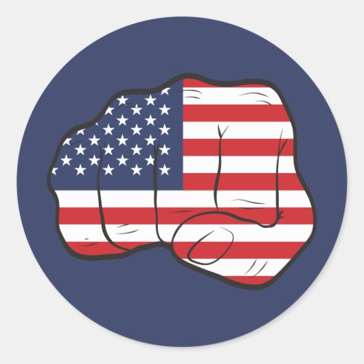 Sticker Rond Drapeau américain (Devant)