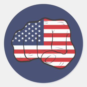 Sticker Rond Drapeau américain