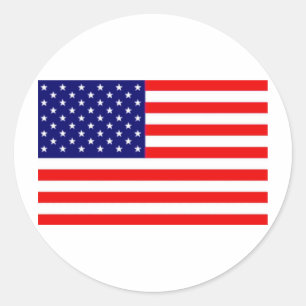 Sticker Rond Drapeau américain