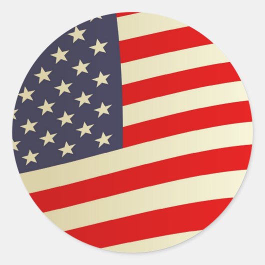 Sticker Rond Drapeau américain (Devant)