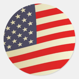 Sticker Rond Drapeau américain