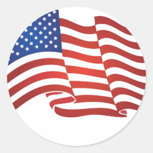 Sticker Rond Drapeau américain