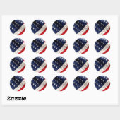 STICKER ROND DRAPEAU AMÉRICAIN (Feuille)