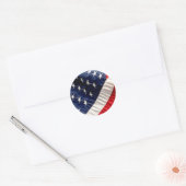 STICKER ROND DRAPEAU AMÉRICAIN (Enveloppe)