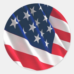 Sticker Rond drapeau américain