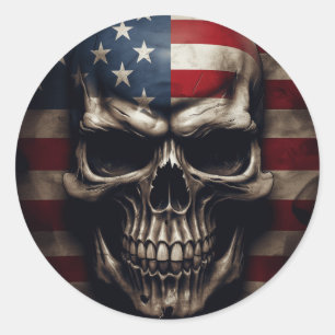 Sticker Rond Drapeau américain