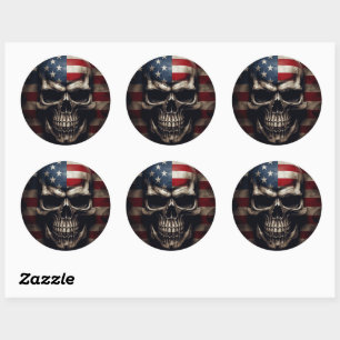 Sticker Rond Drapeau américain