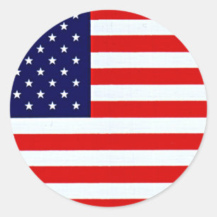 Sticker Rond Drapeau américain