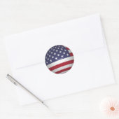 STICKER ROND DRAPEAU AMÉRICAIN (Enveloppe)