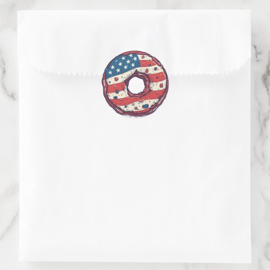 Sticker Rond 🍩 Drapeau américain (Sac)