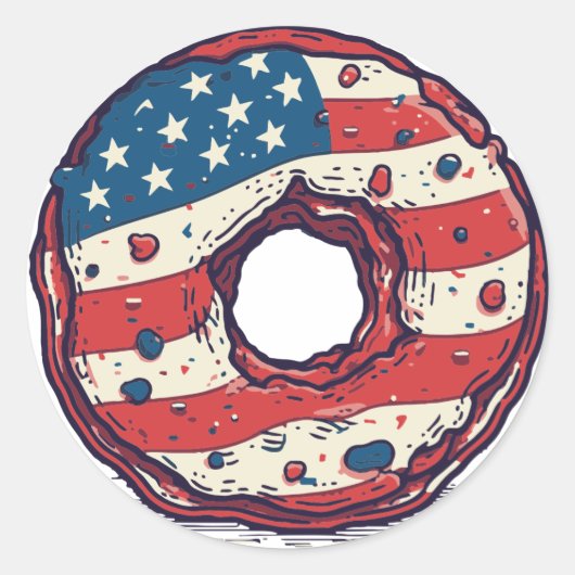 Sticker Rond 🍩 Drapeau américain (Devant)
