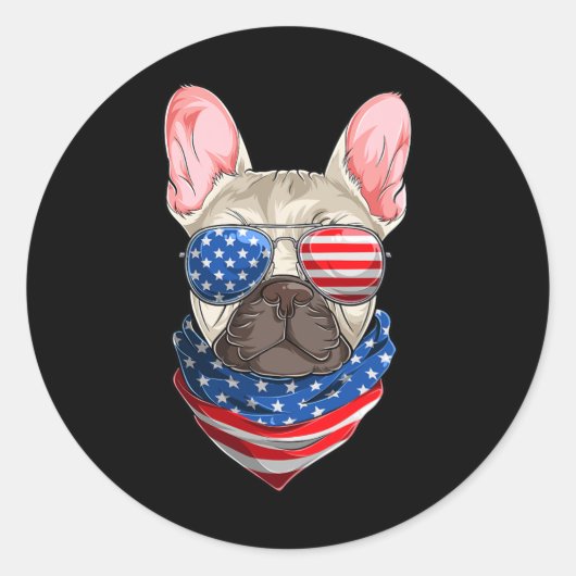 Sticker Rond Drapeau américain (Devant)