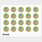 Sticker Rond Drapeau américain (Feuille)