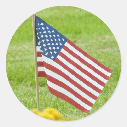 Sticker Rond Drapeau américain (Devant)