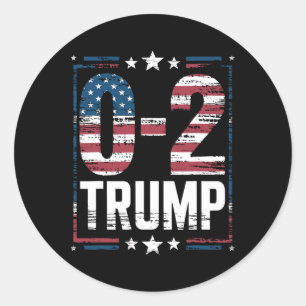 Sticker Rond Drapeau américain 0-2 Trump 2024