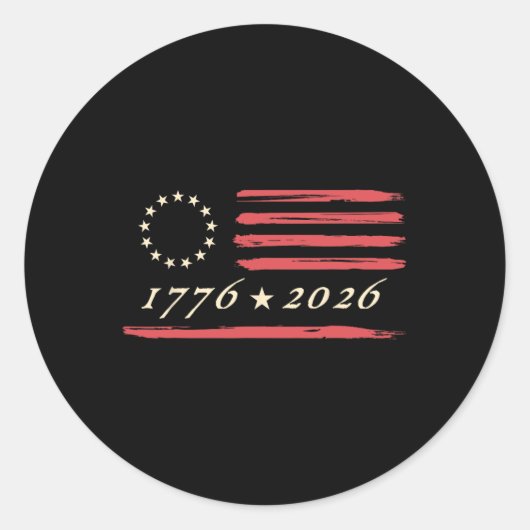 Sticker Rond Drapeau américain 13 étoiles Betsy Ross 4 juillet  (Devant)