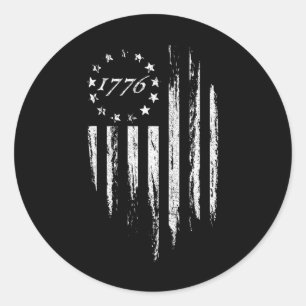 Sticker Rond Drapeau Américain 1776 Betsy Ross 13 Étoiles Usa 4