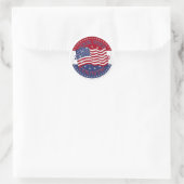 Sticker Rond Drapeau américain 2020 Votre vote compte (Sac)