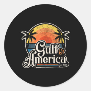 Sticker Rond Drapeau Américain 2025 Du Golfe Rétro D'Amérique E