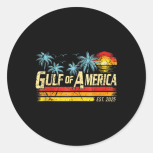 Sticker Rond Drapeau Américain 2025 Est Du Golfe Rétro D'Usa