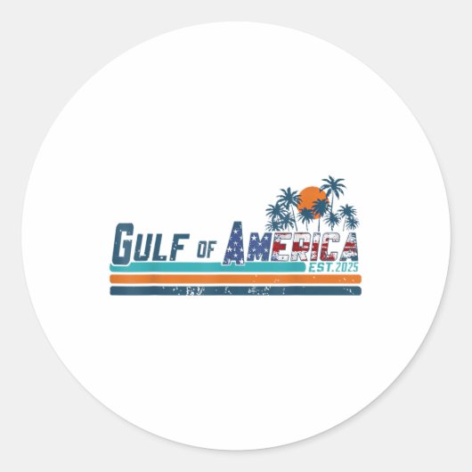 Sticker Rond Drapeau Américain 2025 Golfe M (Devant)