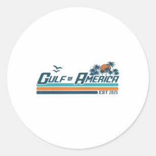 Sticker Rond Drapeau Américain 2025 Golfe Rétro Mexique