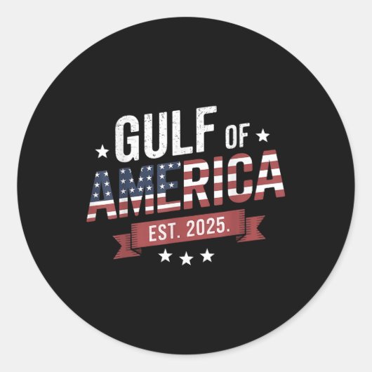 Sticker Rond Drapeau Américain 2025 Golfe Rétro Mexique (Devant)