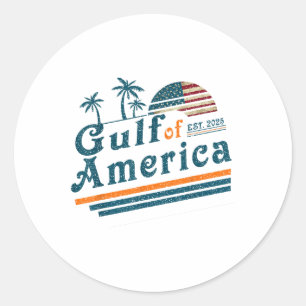 Sticker Rond Drapeau Américain 2025 Golfe Rétro Mexique