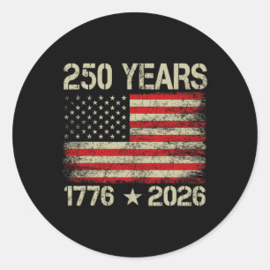 Sticker Rond Drapeau américain 250 ans 1776-2026 250e anniversa