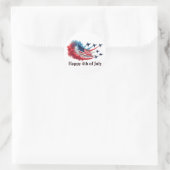 Sticker Rond Drapeau américain, 4 juillet (Sac)