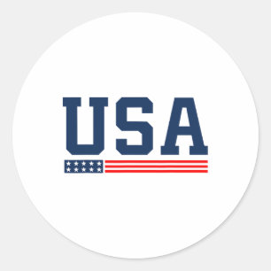 Sticker Rond Drapeau américain 4 juillet Fier Américaine Femmes