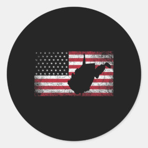 Sticker Rond Drapeau américain 4 juillet West Virginia Wv Vinta