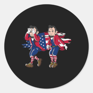 Sticker Rond Drapeau américain Abe Lincoln Griddy 4 juillet