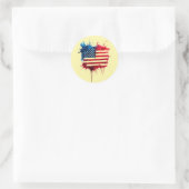 Sticker Rond Drapeau américain Abstrait Splash (Sac)