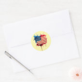 Sticker Rond Drapeau américain Abstrait Splash (Enveloppe)