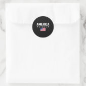 Sticker Rond Drapeau américain America First (Sac)