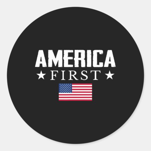 Sticker Rond Drapeau américain America First (Devant)