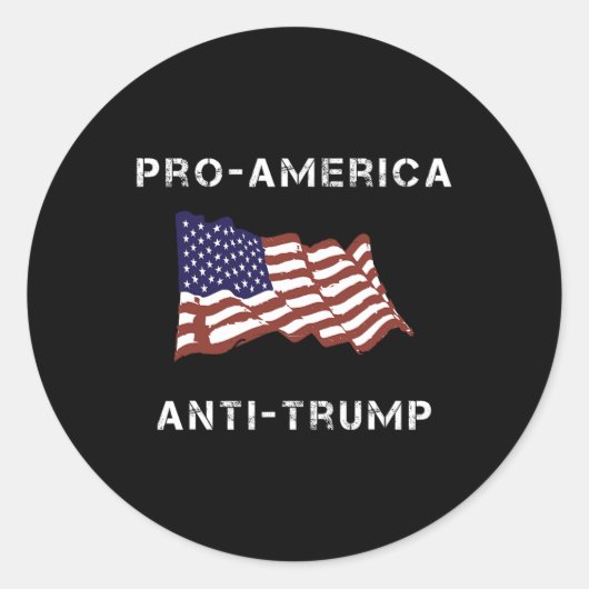 Sticker Rond Drapeau américain anti-Trump (Devant)