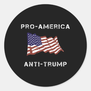 Sticker Rond Drapeau américain anti-Trump