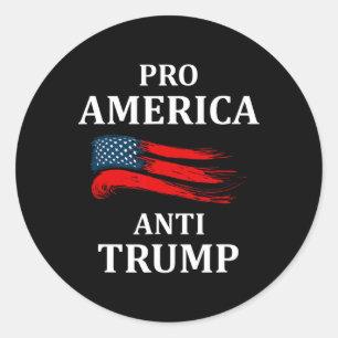 Sticker Rond Drapeau américain anti-Trump 2024 contre Trump